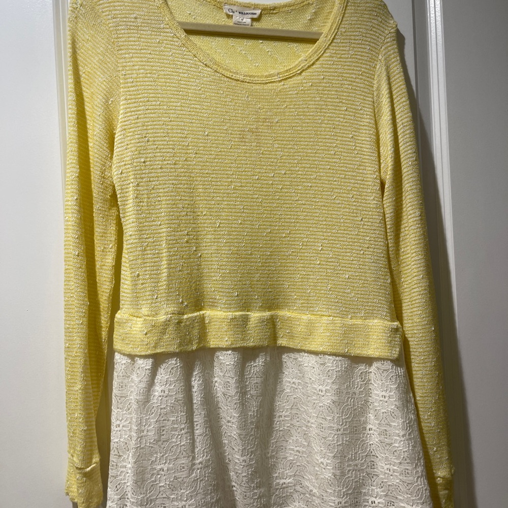 Anthropologie/ Clu + Willoughby Yellow Knit Top